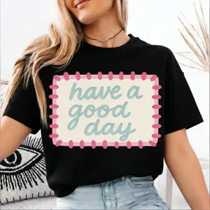 Have a Good Day Unisex Crewneck and T Shirt with VSCO Happy Graphic Design Casual Cotton Comfort Boho Chic Style in USA