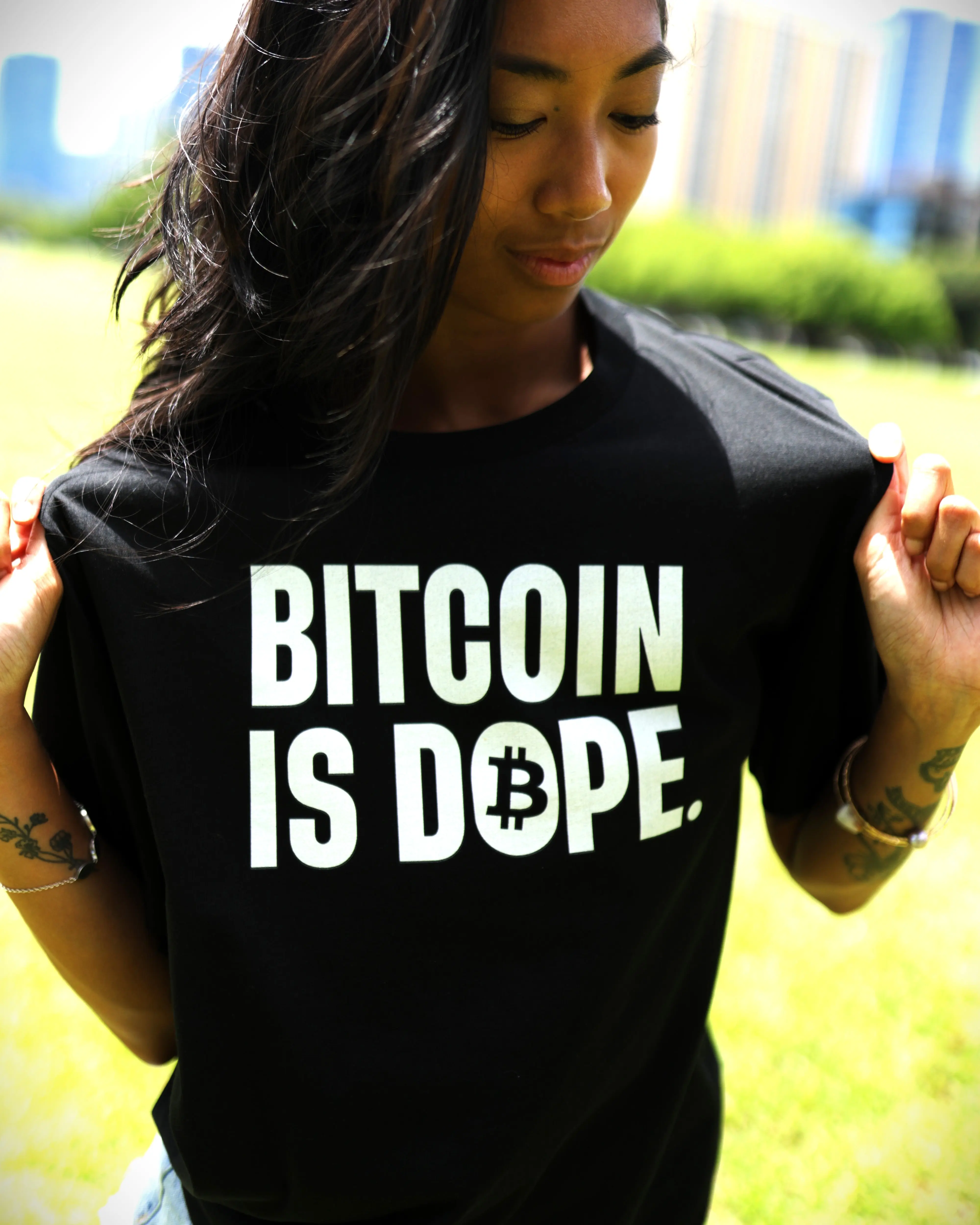 BITCOIN IS DOPE Premium Tee - Freed₿m Black Edition