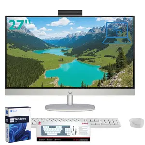 HP 27" FHD Touchscreen All-in-One Desktop, Intel Core Ultra 7 155U, 32GB Memory, 1TB SSD, Win11 Pro, Height Adjustable, Shell White,Bundle Accessory