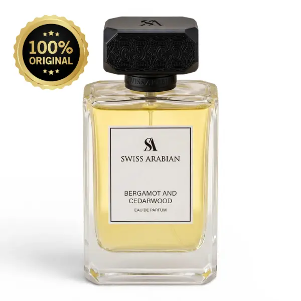 Swiss Arabian Bergamot and Cedarwood Men's Eau de Parfum - 3.4 oz Long-Lasting Citrus Woody Arabic Cologne - Fresh, Sophisticated Aroma, Men's Cologne