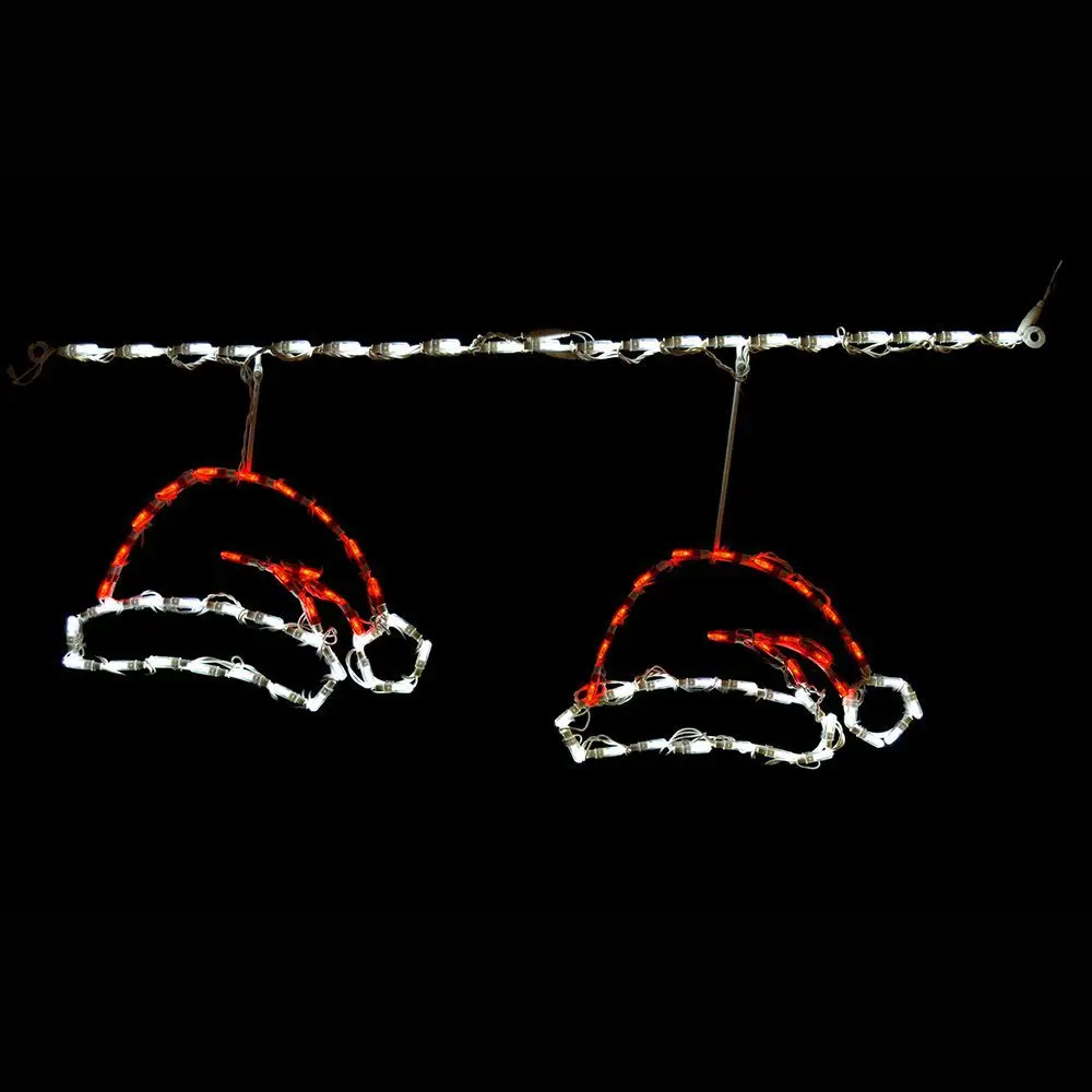 LED Santa Hat Freestyle Linkable Light Display Set of 12 HAT44