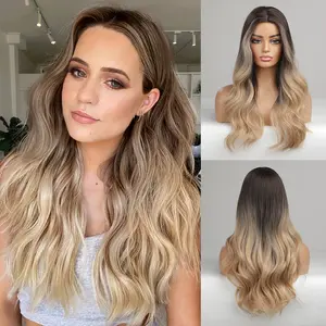 Center-Parted Gradual Balayage Honey Blonde Wig 23-467-1