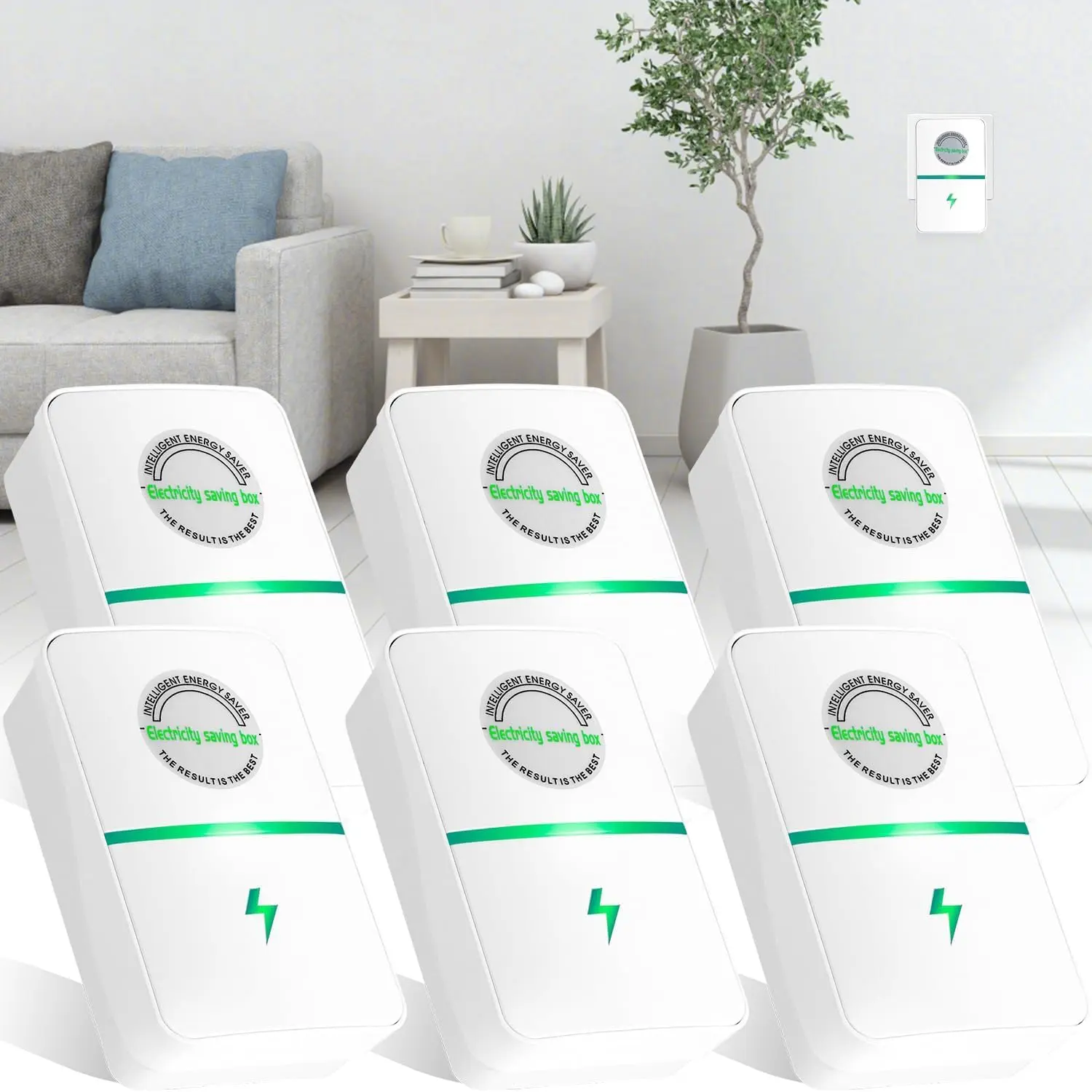 Stopwatt Smart Plug Device, US Plug Extension Cord Accessory for Home & Office, 90V-250V, 30KW, 6-Pack