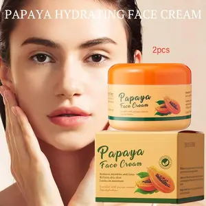 Papaya Hydrating Cream 2 Pack, Deep Moisturizing, Soothes Dry Skin, Improves Roughness, Brightens Complexion, Non-Greasy, Affordable Skincare
