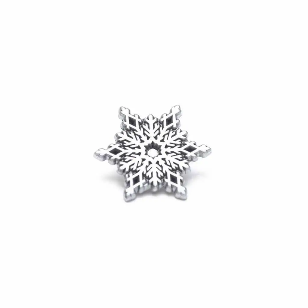 Antique Silver Snowflake Enamel Pin