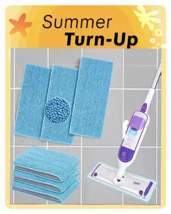 6 Pack Reusable Microfiber Mop Compatible with Swiffer PowerMop - Machine Washable Microfiber for 13"-15" Spray Mops, Dry/Wet Cleaning All Surfaces Fathersday