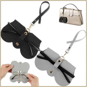 2 Packs Soft Leather Sunglasses Bags - Portable Stylish Cases for Glasses, Perfect Organizer Pouch for Travel & Storage, Durable & Chic Design