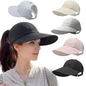 Women's Wide Brim Sun Hat with Ponytail Hole| UPF Protection Sports Cap