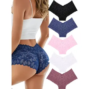 Lace V-Waist Comfort Boyshorts | 5-Pack Breathable Cheeky Panties 🎀 READY TO LOVE