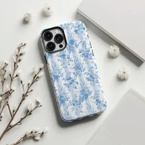 Light Blue Floral Phone Case, Love Shack Fancy Inspired Coquette Design for iPhone, Galaxy, Pixel K