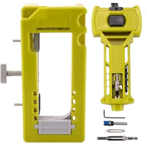 Door Hinge & Latch Installation Kit, Door Hinge Mortiser Template, Door Lock Installation Kit for Precision Chiseling, Adjustable Hinge Jig, Easy Setup (Router Not Included)
