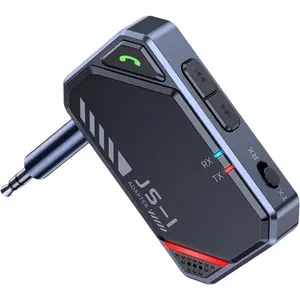 Aux bluetooth adapter for car wireless transmitter for headphones or bt devices 2in1 bluetooth aux receiver for home stereowired speaker 12h battery life