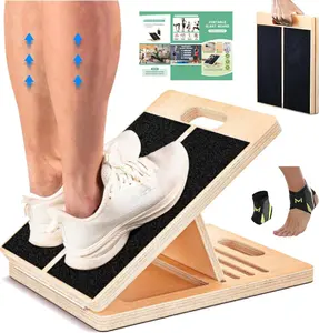 Slant Board for Calf Stretching, Adjustable Portable Wooden Incline Board for Calf Stretcher with Training Poster, 300 Lbs Weight Capacity Calf Stretch Wedge for Leg Exercise, Squat & Physical Therapy instructions workout sets women