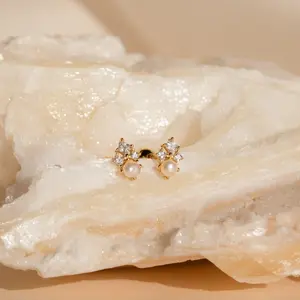 Angelina Pearl Studs by Caitlyn Minimalist