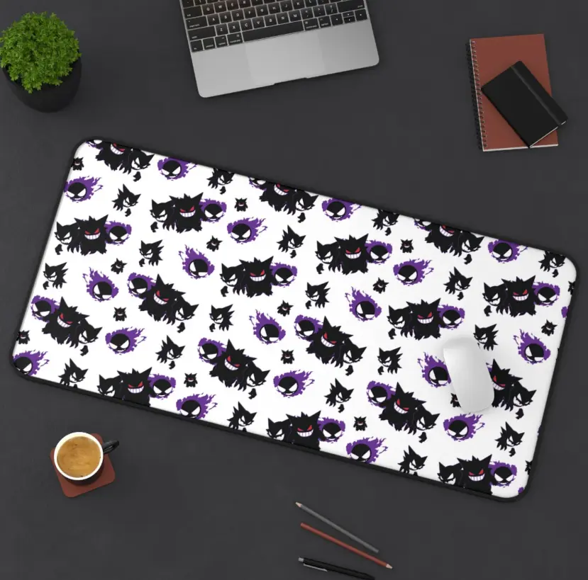 Gengar family Pattern Desk Mat! Perfect for a Gift, Present, Holiday, Birthday! Japanese Anime