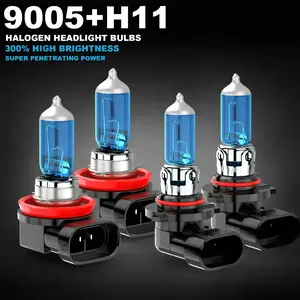 9005 H11 6000K Halogen Headlight Bulbs Kit For Chevy Silverado 1500 2500 2007-2015