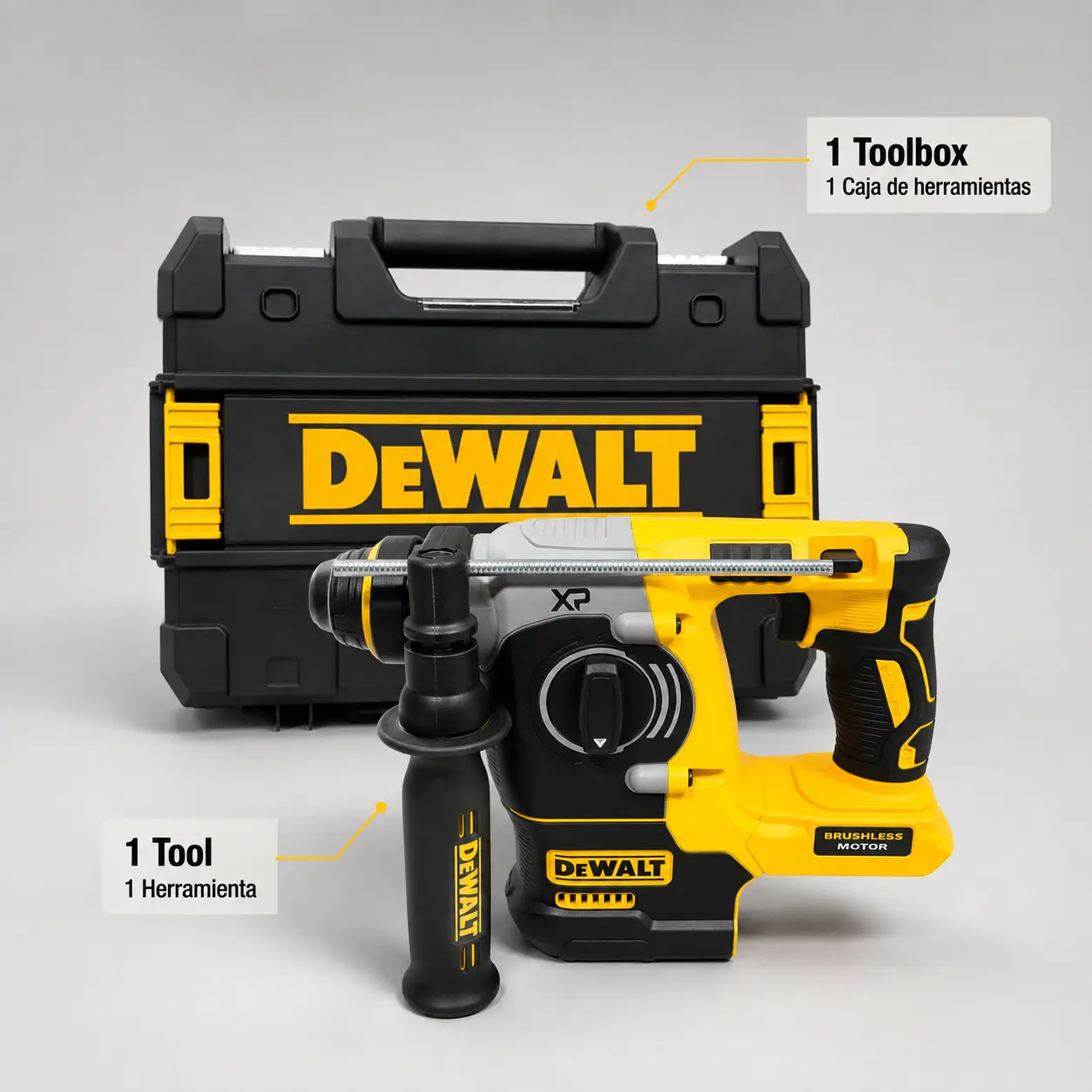 DEWALT DCH273 Cordless Rotary Hammer Complete Set For Construction Cable Tray Installation