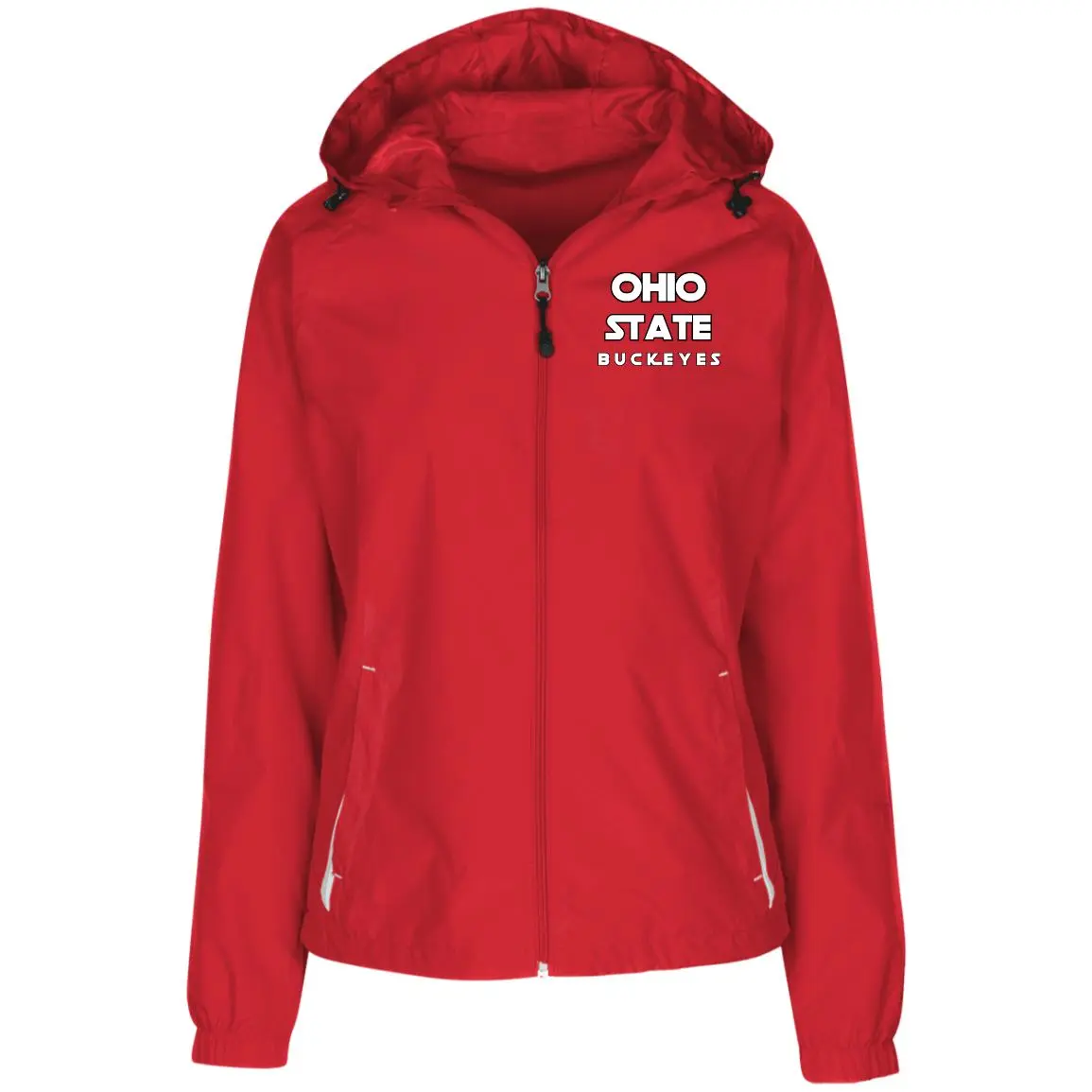 STAR Ohio State Ladies' Jersey-Lined Hooded Windbreaker
