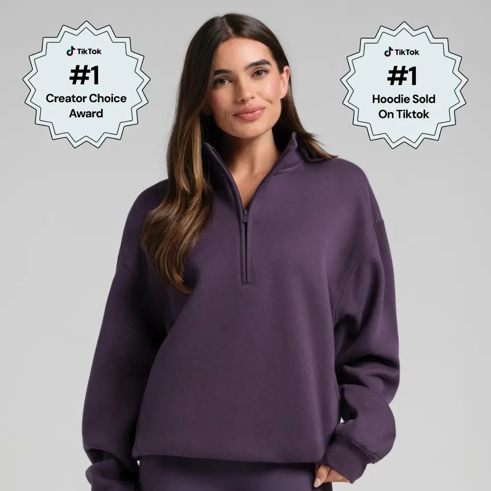 Comfrt | Basic Quarter Zip Mock Neck | Soft Relaxed Everyday Quarter Zip Sweatshirt