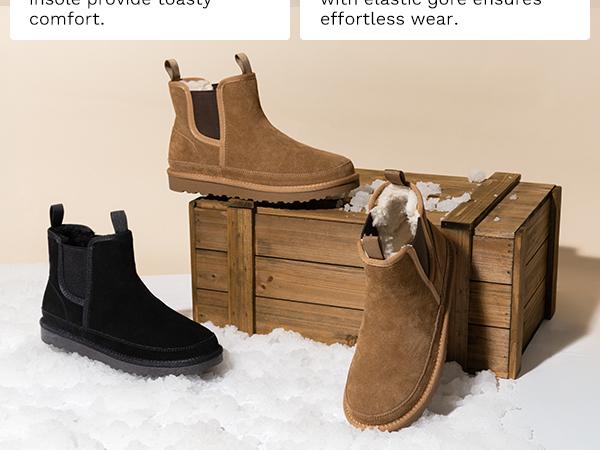 Bruno Marc Men's Suede Snow Boots