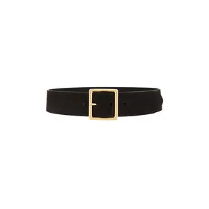 NILI LOTAN Marcela Belt in Espresso With Gold Buckle