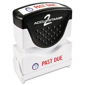 Accustamp2 035543 Shutter Stamp with Anti Bacteria, Red-Blue, PAST DUE 1 .63 x .5