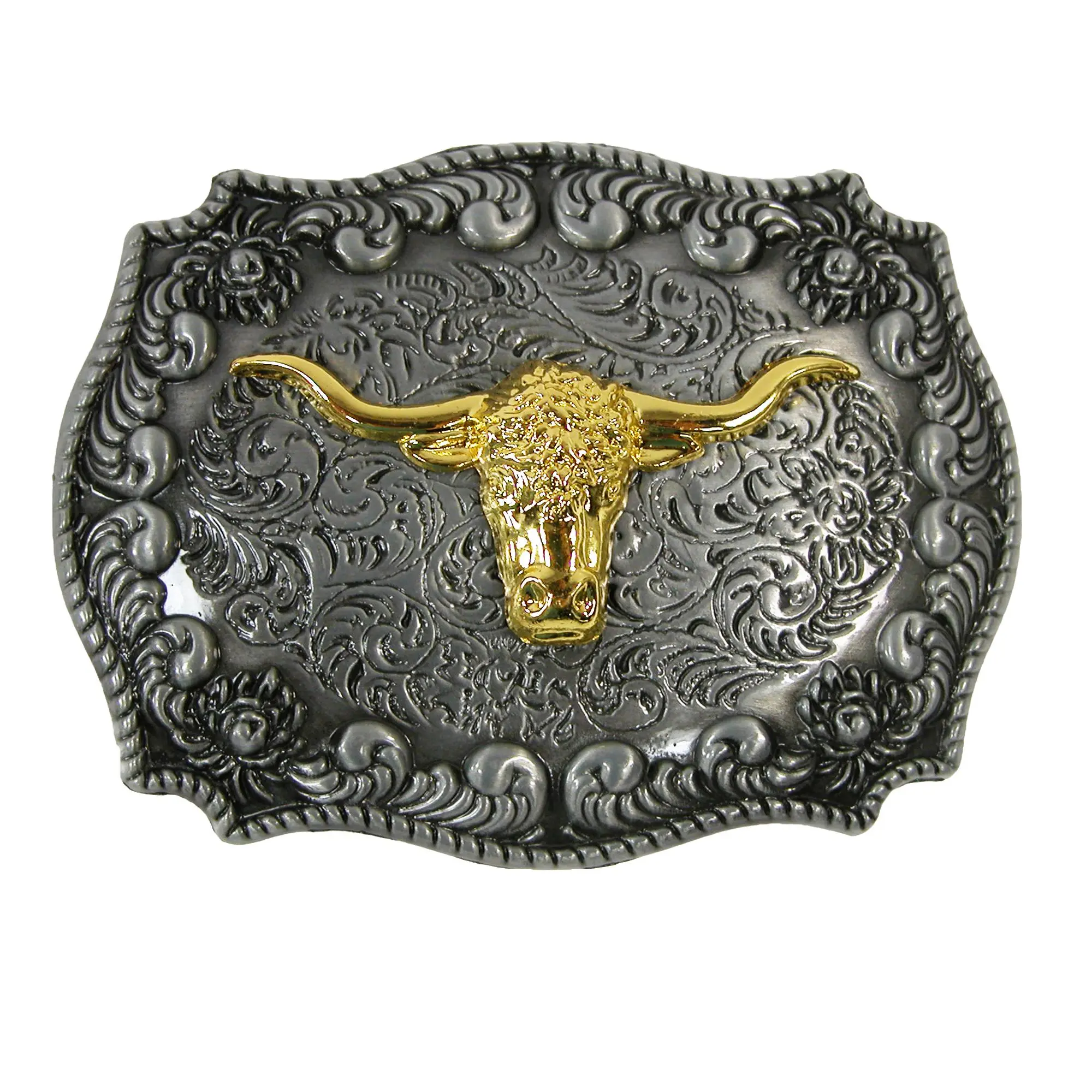CTM Longhorn Western Belt Buckle – Durable Accessory for Cowboy Waist Belt, Durable Belts