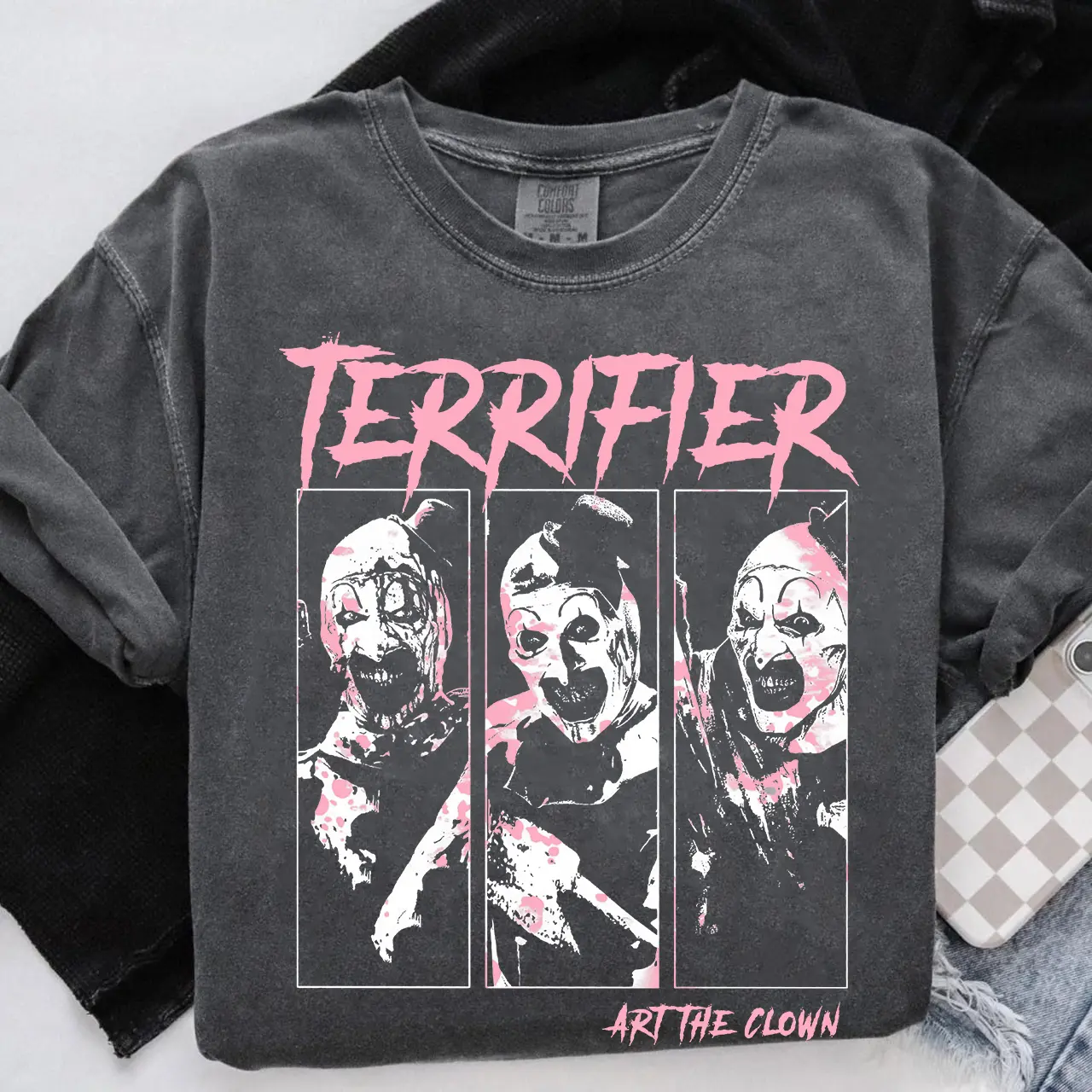 Comfort Colors, Horror Movie Villains Shirt, Scary Art The Clown Ghostface Mask Jason Michael Myers Tee, Halloween Graphic T-Shirt Unisex