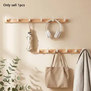 Beech Wood Hook, Wall-Mounted Clothes Rack, Heavy-Duty Storage Organizer, Ideal for Entryway, Bathroom, Backpacks, Keys, Hats