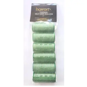 HairArt Mini Green 1" Thermal Self-Gripping Curler Rollers Curly Hair Set - Aluminium Construction Haircare Styling Tool for Even Heat Distribution & Longer-Lasting Curls