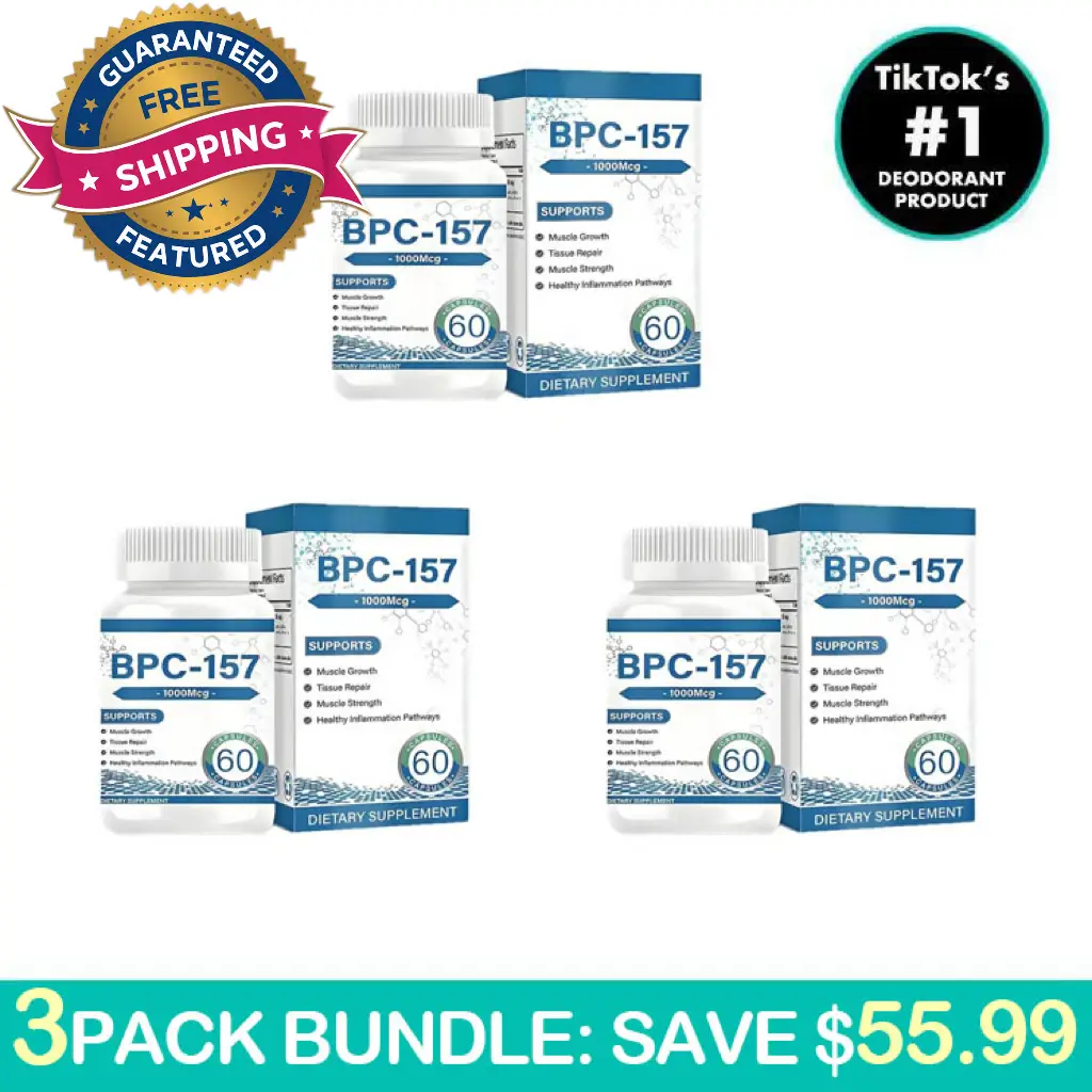 BPC-157 Peptide Capsules 1000 mg-Rapid Muscle & Gut Repair, Anti-Inflammatory Support,Tissue Regeneration |Non-GMO Gluten-Free | Gym Supplement Health