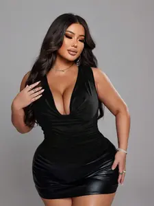 [HILLAR]Valentine Elegant Sexy Daily Date Vacation Casual Bodycon Wrap Draped Neck Versatile Plus Size Camisole