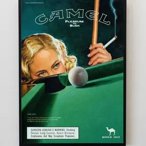 Vintage Camel Poolhall Pinup Poster