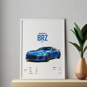 GiftOfHope Subaru BRZ Limited 2012 Blue Car Poster Unframed Wall Art For Kids Boys Room And Home Office Decor