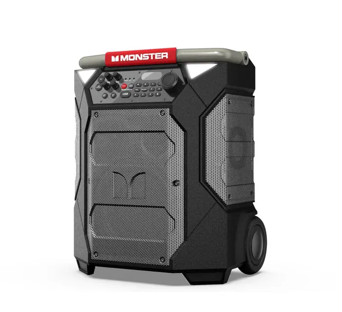 Monster Rockin' Roller 270 Portable Audio Speaker - Wireless Rechargeable, Waterproof Outdoor, Resistant, Indoor/Outdoor Use, High-Watts Sound (Black), Smartphone, Waterproof Outdoor Speaker, Wireless Rechargeable Speaker