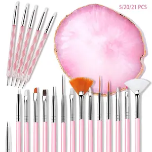 ✨ Nail Art DIY Brush Set | Professional Painting Brushes + Double-Ended Dotting Pens + Palette | Designed for Fine Carving & Dotting Designs on Acrylic Nails | Must-Have for Home Creative Nail Art | Nail Art Tools