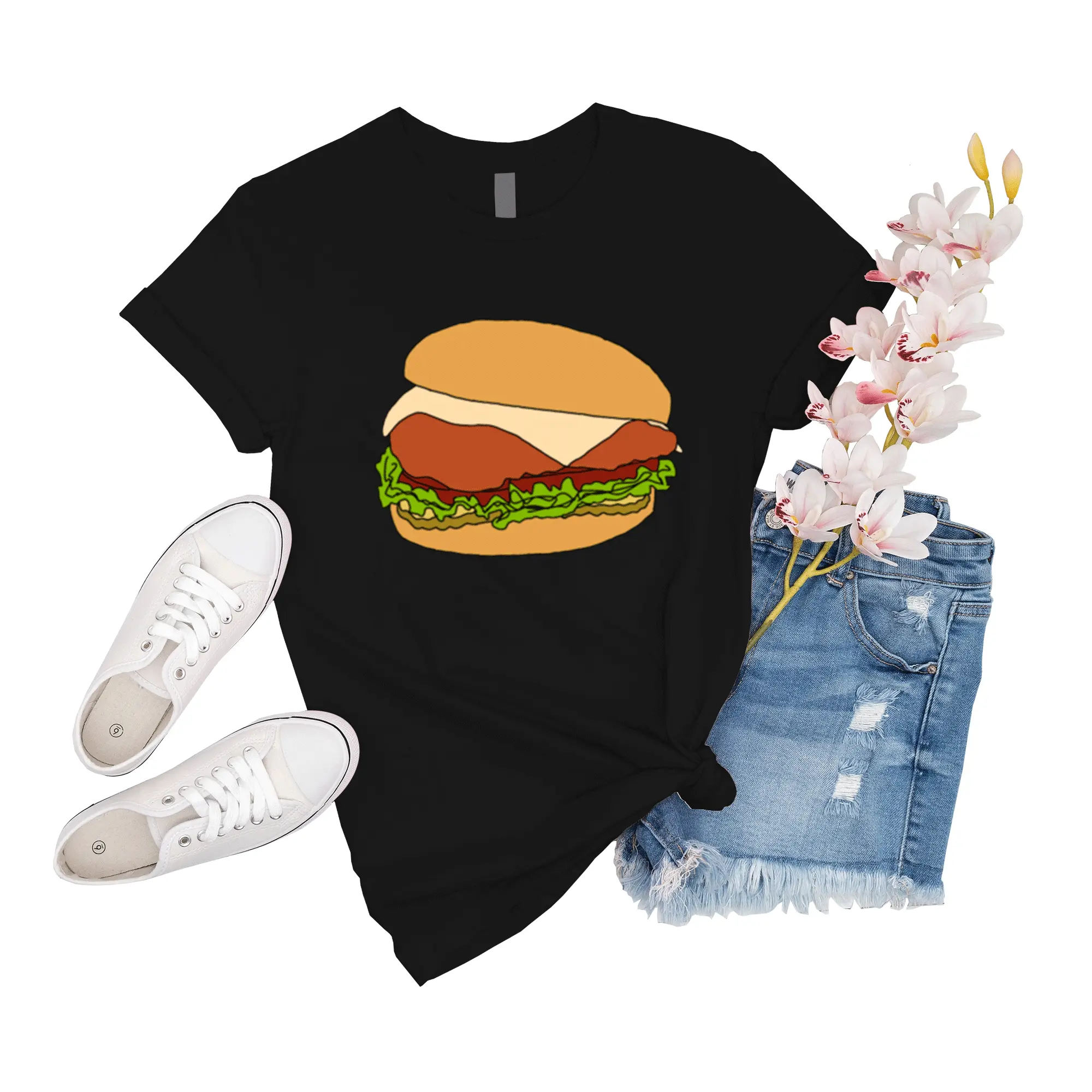 T-Shirt Unisex Chicken Sandwich Chick Fil A Chick Fil A Deluxe Chicken Sandwich Doodle Shirt Gift For Men Shirts Big