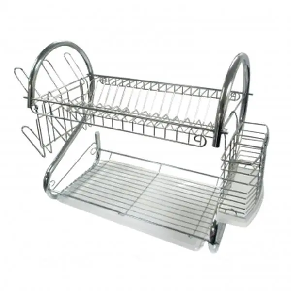 22-Inch Chrome Dish Rack, Silicone, Kitchen Rack Shelf, Metal