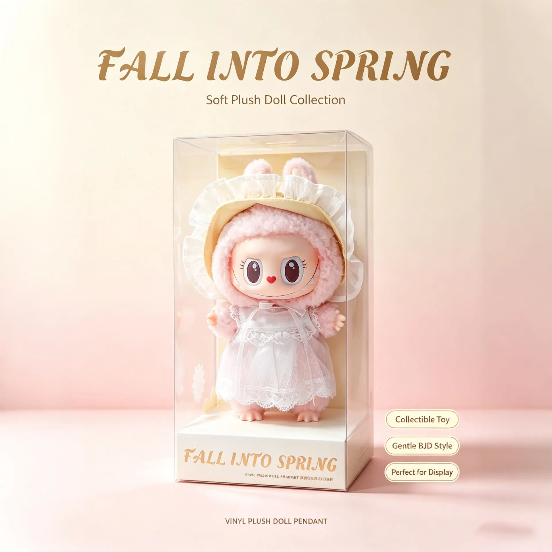 POPMART Pink Labubu MOKOKO V2 FALL INTO SPRING w/ Bonnet Plush Doll Authentic