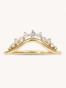 S925 Sterling Silver New Fashion Women's Advanced Design Sense Simple Crown Zirconia Ring Daily Matching 1pc