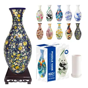 3D Panda and Crane Flower Puzzle Model, 160 Piece Beginner Puzzle Toy for Home Decoration, Gifts for Mother's Day and Valentine's Day