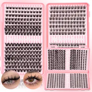 2 Styles DIY Eyelash Clusters Extension, 30D/40D/60D, Lash Clusters Book, DIY Eyelash Extensions, Mixed-Length Individual False Eyelash, 9-16mm Natural Lashes, Soft & Lightweight Lash Clusters, Easy DIY Salon Look at Home for Beginners