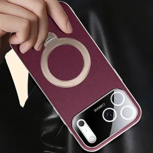 AurumSkin Stand Case Premium Leather Texture MagSafe Ready with Built-in Kickstand for Hands-Free Viewing and Precision Fit