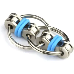 Original Flippy Chain Fidget Toy Perfect for ADHD Anxiety and Autism Bike Chain Fidget Stress Reducer for Adults and Kids Double Blue