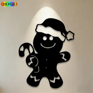 1pc Gingerbread Man Metal Wall Art,Gingerbread Man Statue Mural, Ideal Gift for Christmas, New Year, Holiday Decor Enthusiasts, Rust-Resistant Metal Wall Decor Wall Sculptures, Perfect for Home Wall & Garden Fence Gingerbread Man Enthusiasts