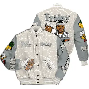 Retro Pure Money 3s Match Varsity Jacket, Friday Sneaker Stress Graphic, Basketball Streetwear Outerwear