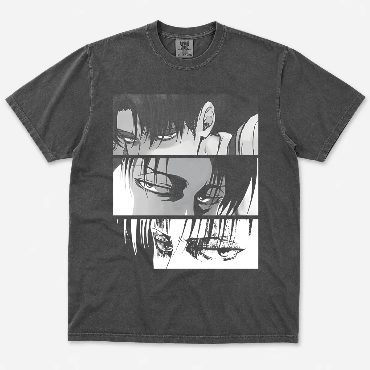 Japanese Anime Attack On Titan Levi Ackerman Eye Punk Tops Gothic Short Sleeve T-shirt Unisex