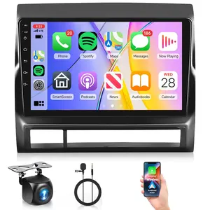 4 Core 2G+64G Car Radio Upgrade for Toyota Tacoma 2005-2015,  Car Stereo Wireless Carplay Android Auto 9 Inch Touchscreen GPS Navigation Bluetooth FM WiFi Mirror Link + AHD Backup Camera