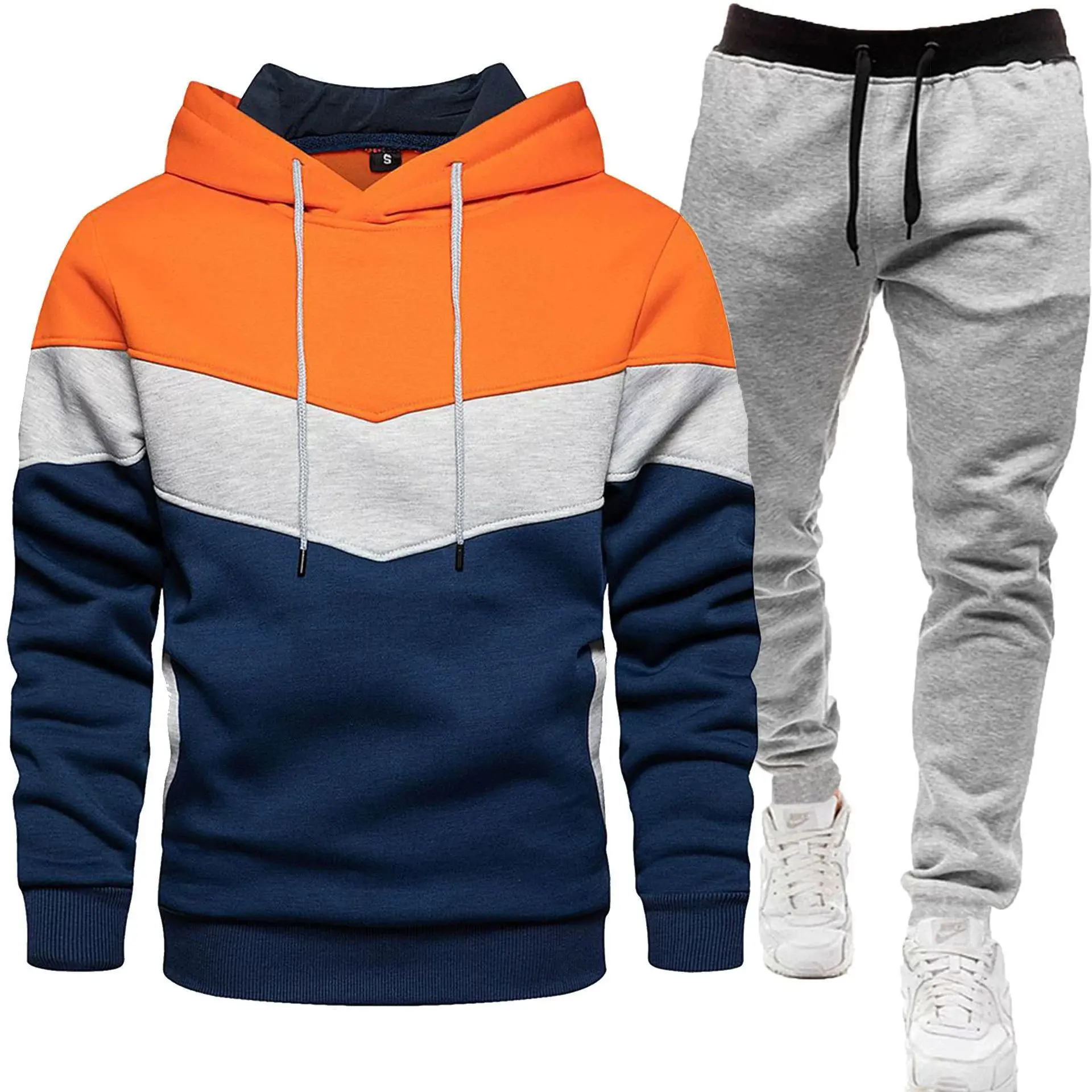 Orange and light gray pants