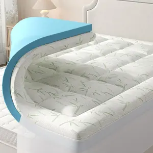 Dual Layer Memory Foam Mattress Topper Twin, Gel Memory Foam Mattress Topper and Pillow Top Mattress Pad Cover for Body Pressure Relief, Soft Thick Topper with 8-16 Inch Deep Pocket